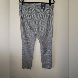 GAP Navy and White Checkered Straight Leg Pants